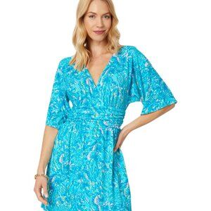 EUC | Lilly Pulitzer Parigi Skort Romper Surf Blue Coral of The Story